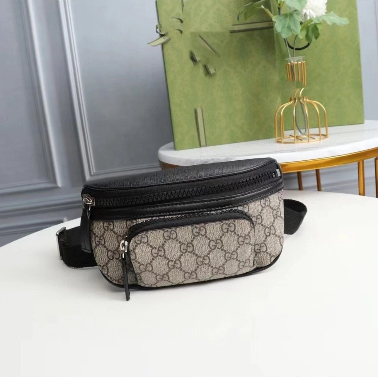 Gucci GG Supreme Canvas Eden Belt Bag Beige