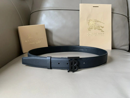 Burberry Belt With Interlocking Buckle Black