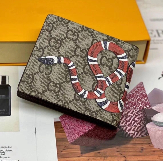 Kingsnake print bi-fold wallet in GG Supreme