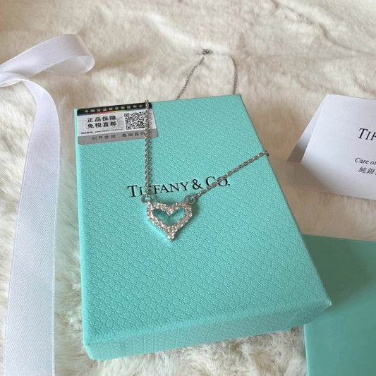 Tiffany & Co. Open Heart Diamond Necklace